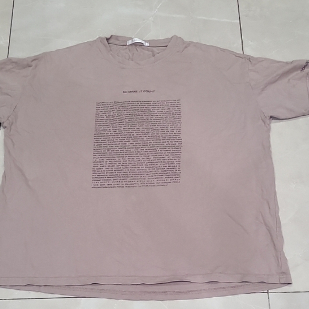 Trendy Men's Text Print T-Shirt - Light Purple